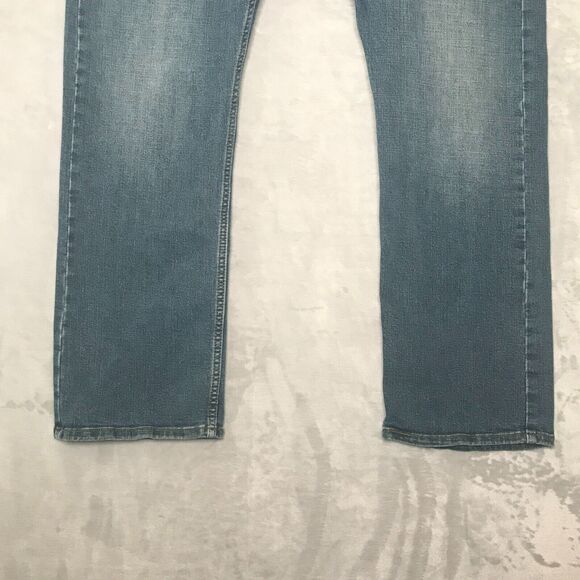 Levis Signature Straight Mens 40*32 Blue Pockets Denim Flat Front Mid Rise - Picture 4 of 10
